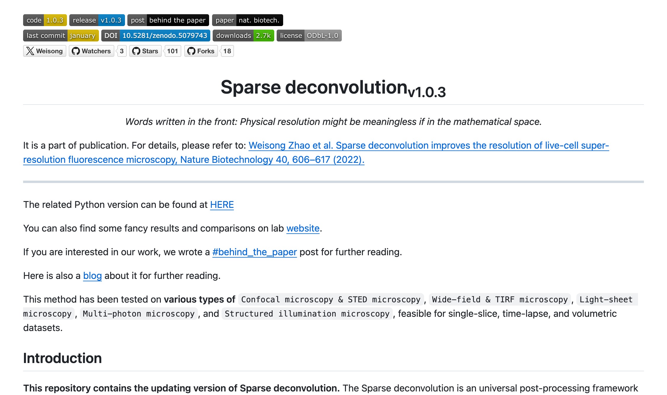 Sparse deconvolution README preview